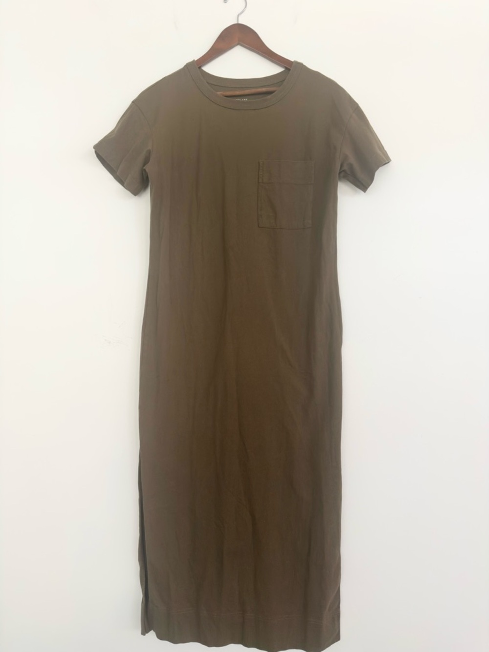 Everlane Organic Weekend Maxi Dress Olive Green Small Like New - Picture 2 of 9